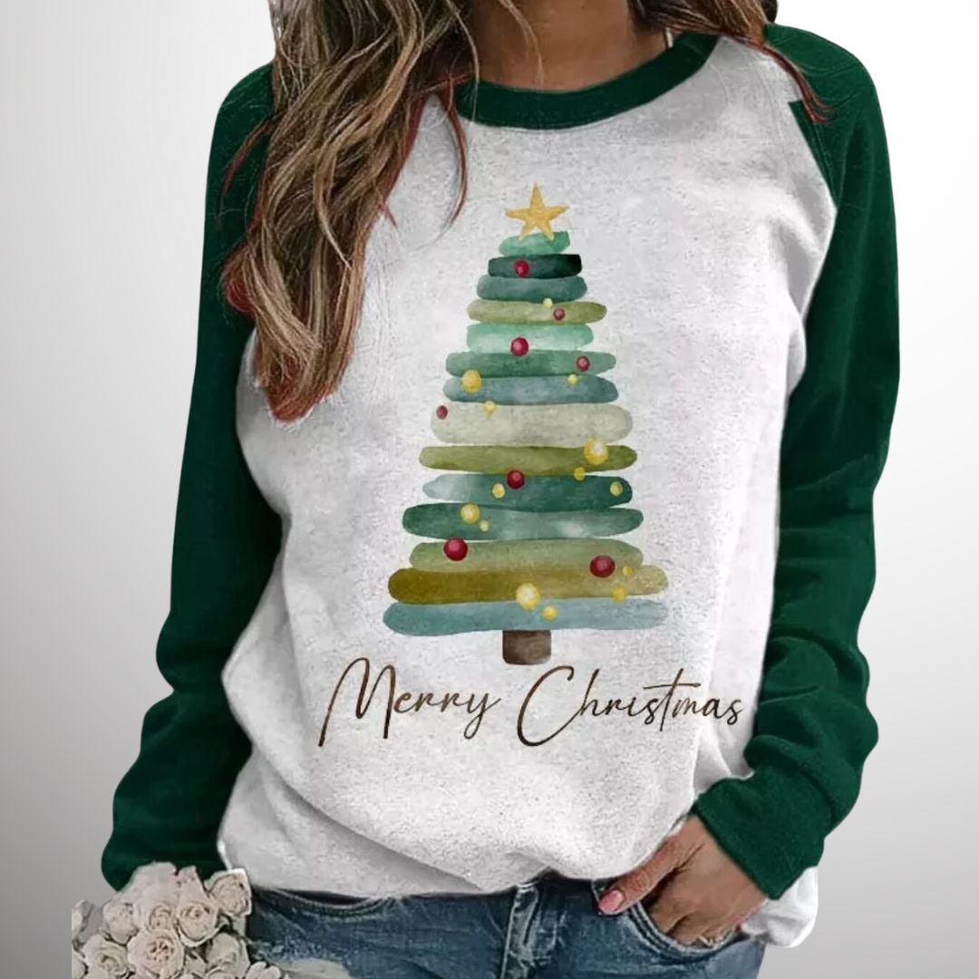 Maglione natalizio da donna in maglia calda