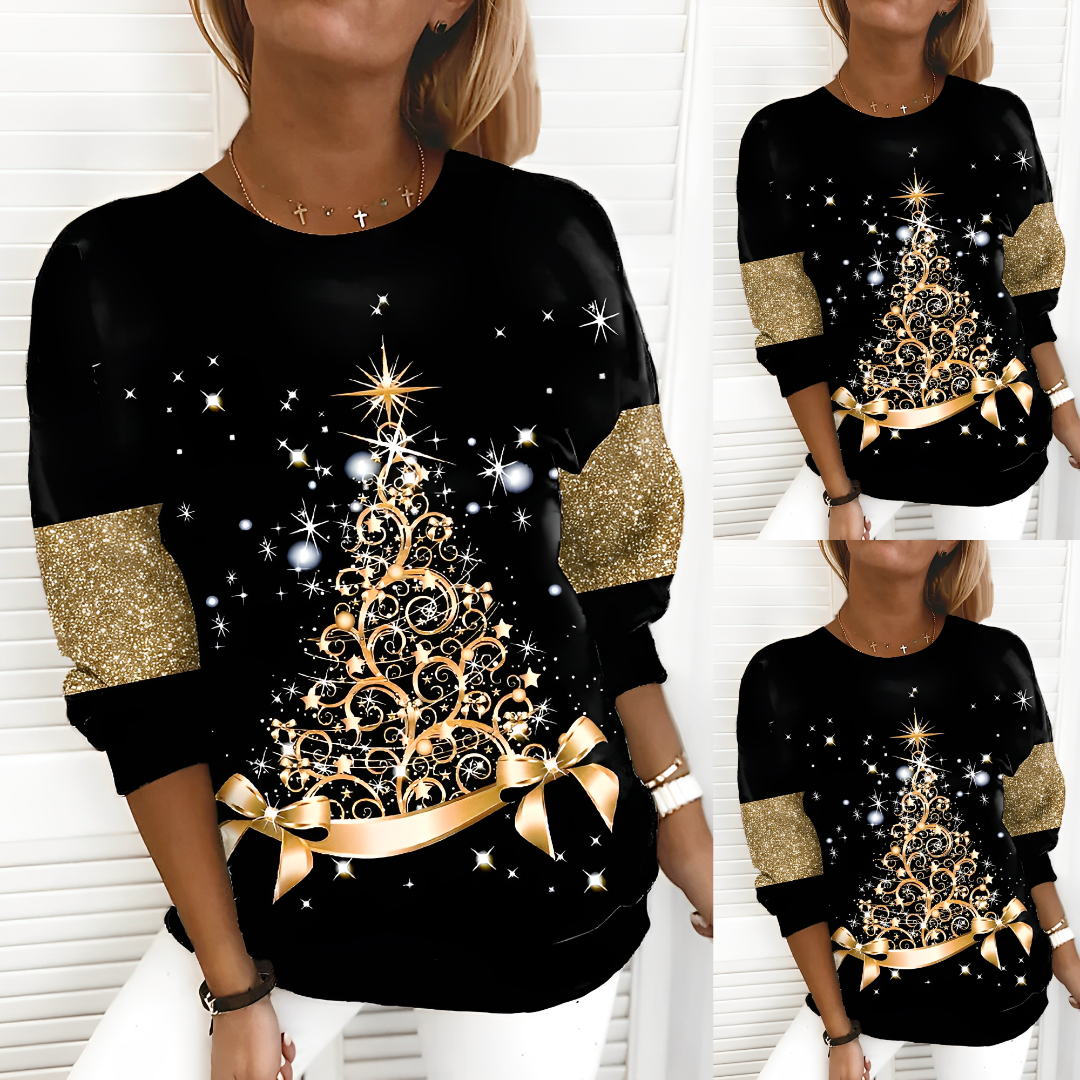 Maglione natalizio da donna in tessuto caldo