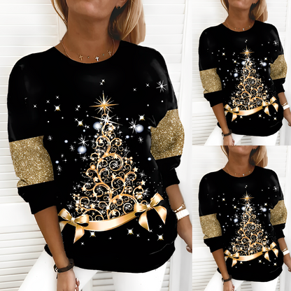 Maglione natalizio da donna in tessuto caldo