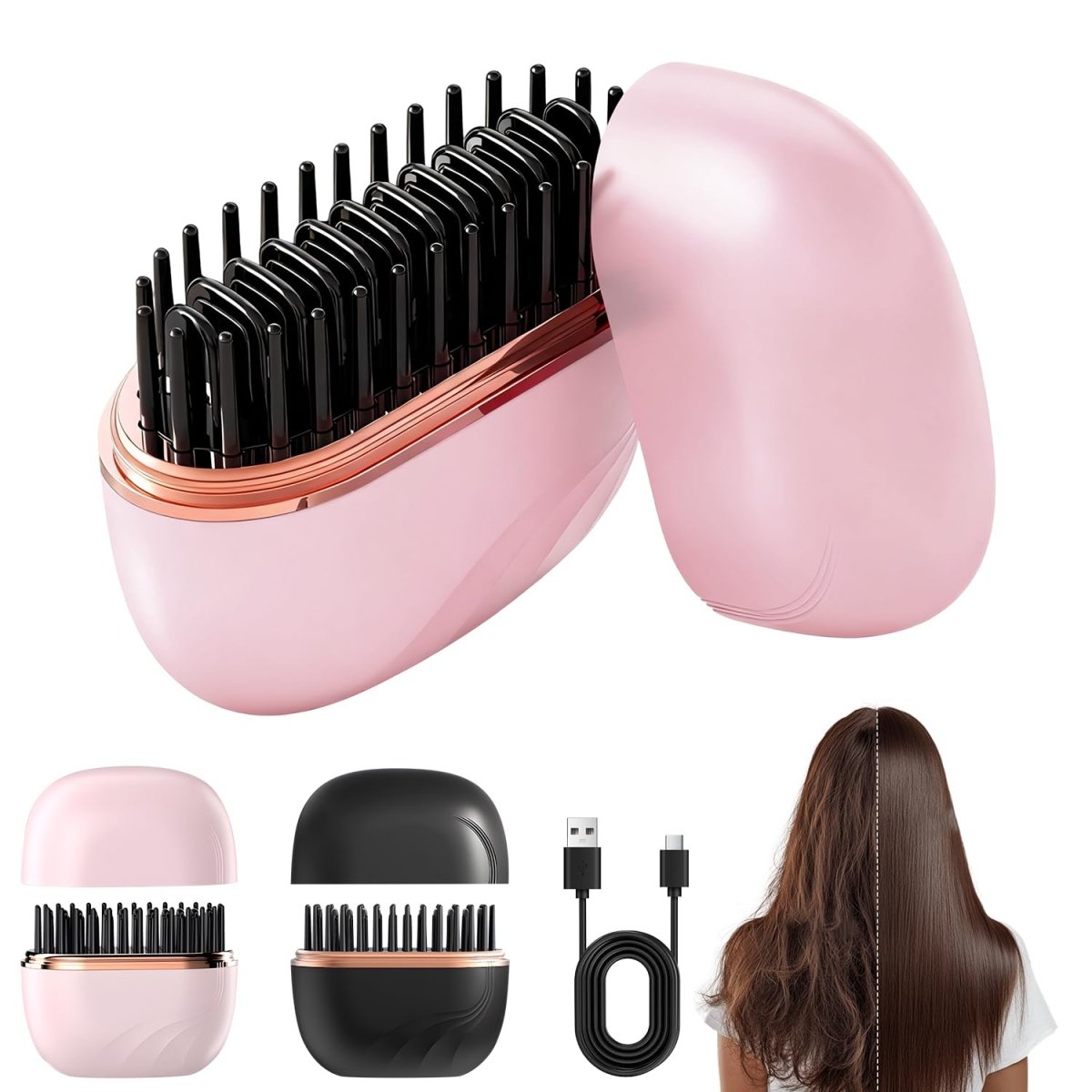 HAIRSTYLIA – Pettine lisciante senza fili per acconciature perfette