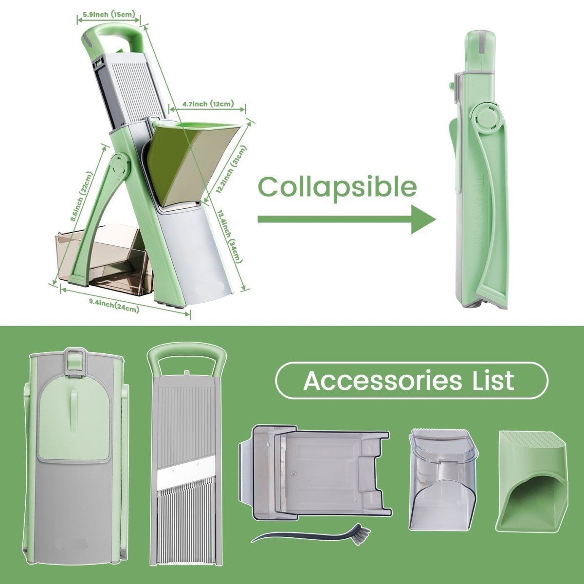 VEGIMASTER – Tagliaverdure multifunzionale e affettatrice pieghevole