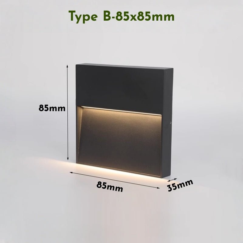 BESEGLOW – Lampada da parete esterna quadrata a LED in acciaio inossidabile e alimentata a energia solare