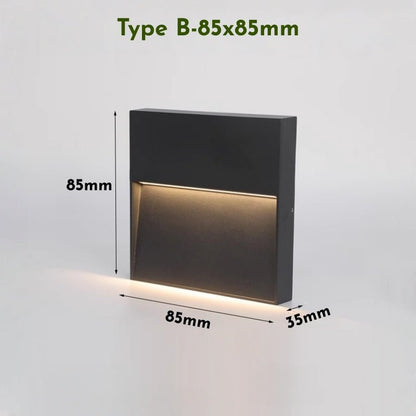 BESEGLOW – Lampada da parete esterna quadrata a LED in acciaio inossidabile e alimentata a energia solare