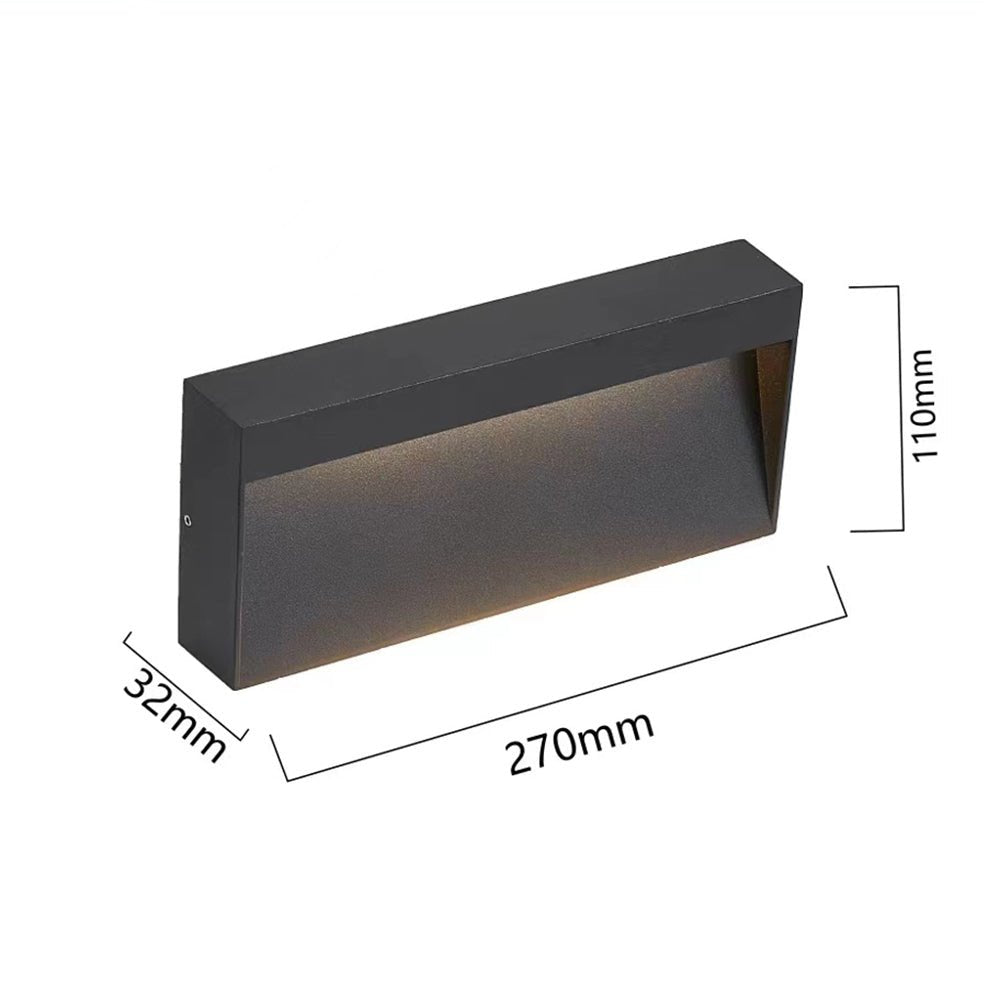 BESEGLOW – Lampada da parete esterna quadrata a LED in acciaio inossidabile e alimentata a energia solare