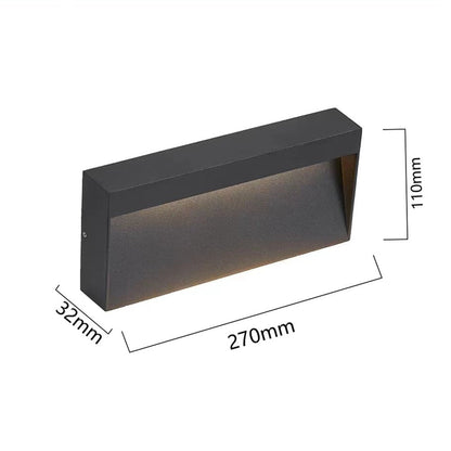 BESEGLOW – Lampada da parete esterna quadrata a LED in acciaio inossidabile e alimentata a energia solare