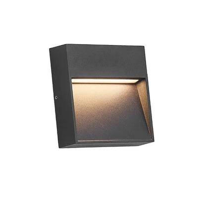 BESEGLOW – Lampada da parete esterna quadrata a LED in acciaio inossidabile e alimentata a energia solare