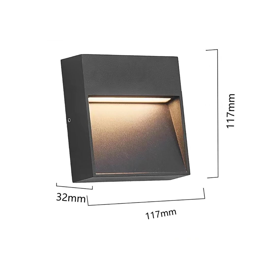 BESEGLOW – Lampada da parete esterna quadrata a LED in acciaio inossidabile e alimentata a energia solare