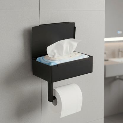 Porta carta igienica StahlDeluxe - Acciaio inossidabile con vano di ripostiglio multifunzionale per il tuo bagno