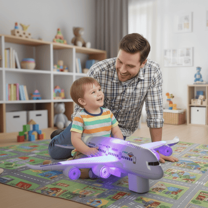 FLYGENIUS – Giocattolo aereo intelligente con musica e luci e navigazione automatica degli ostacoli