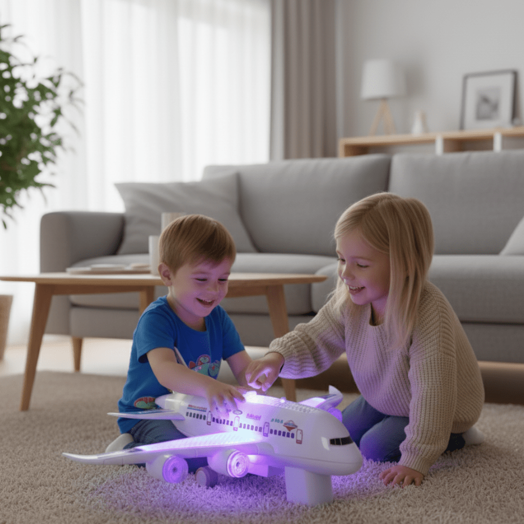 FLYGENIUS – Giocattolo aereo intelligente con musica e luci e navigazione automatica degli ostacoli