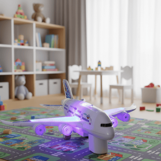 FLYGENIUS – Giocattolo aereo intelligente con musica e luci e navigazione automatica degli ostacoli