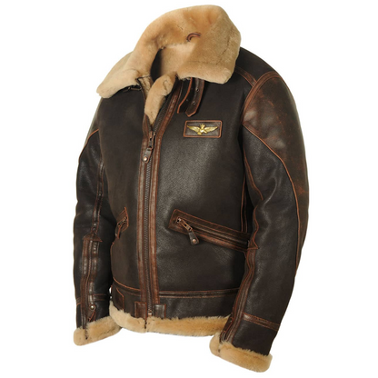 Giacca da uomo tipo bomber con colletto e fodera in pile