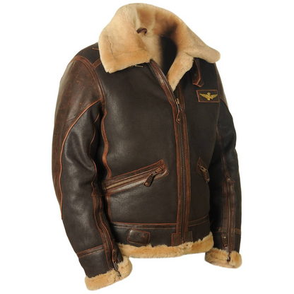 Giacca da uomo tipo bomber con colletto e fodera in pile