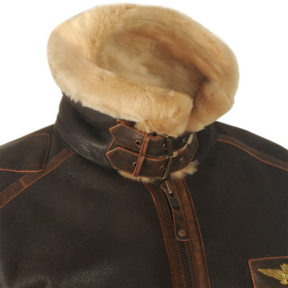 Giacca da uomo tipo bomber con colletto e fodera in pile