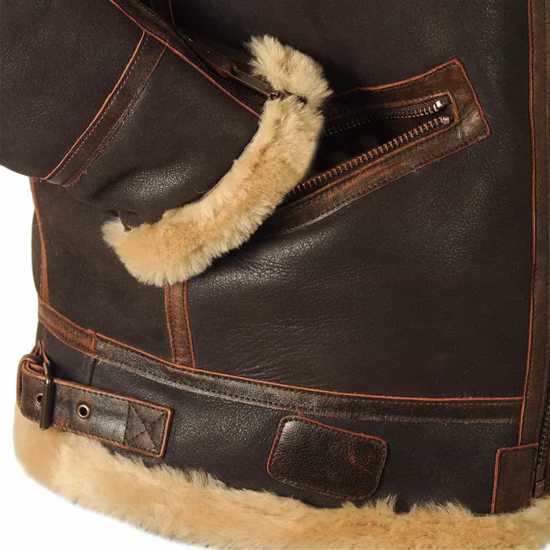 Giacca da uomo tipo bomber con colletto e fodera in pile