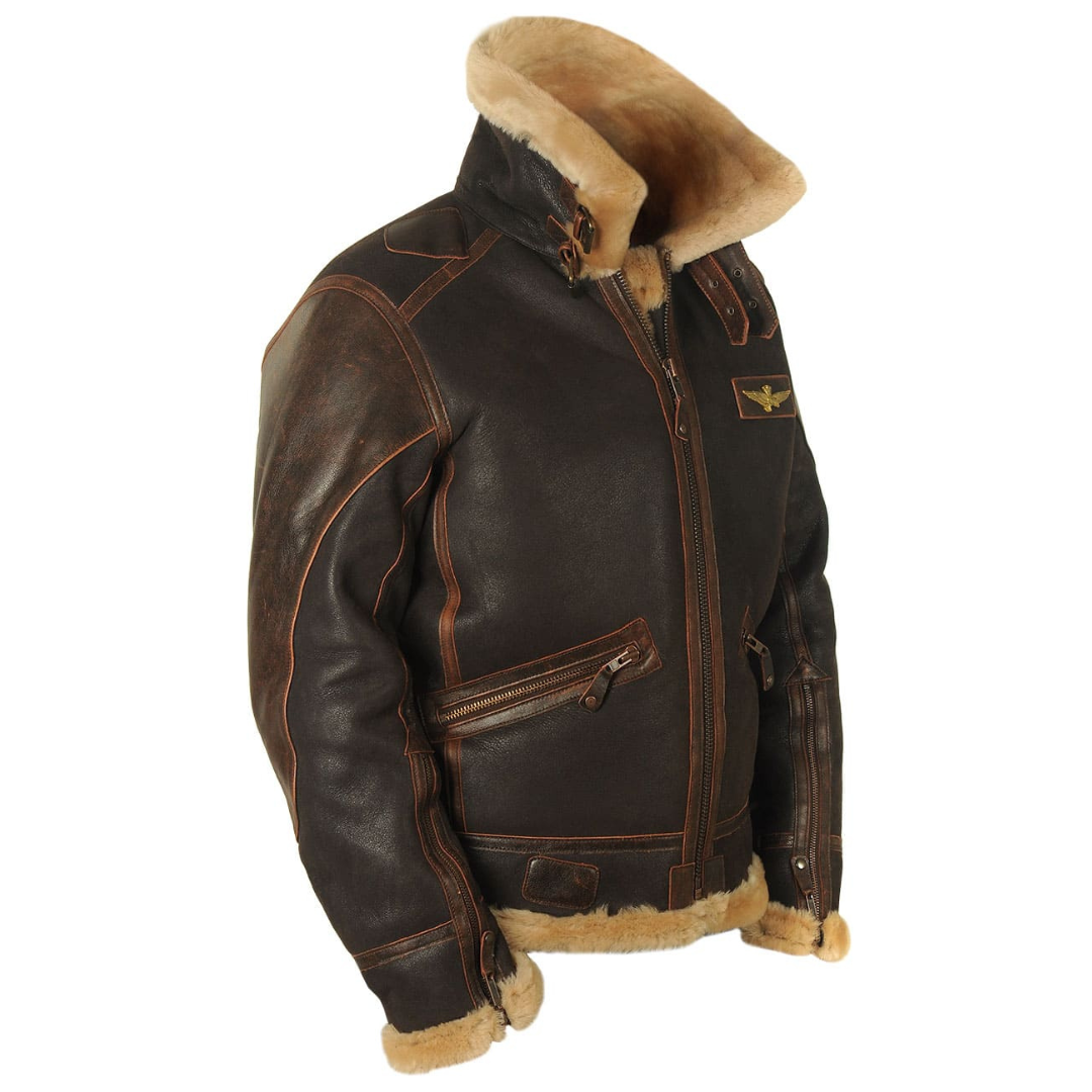 Giacca da uomo tipo bomber con colletto e fodera in pile