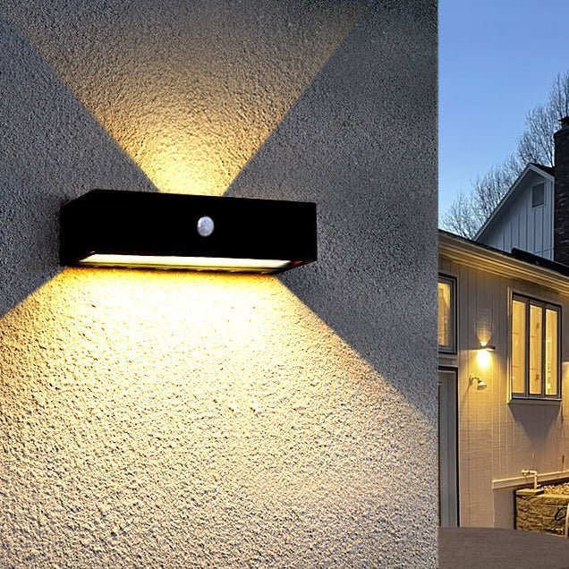 SOLARABATUR – Lampada da parete LED con luce superiore e inferiore per uso esterno