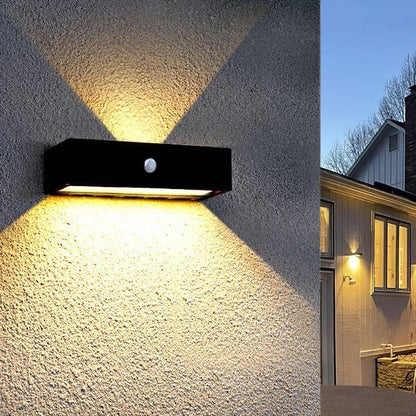 SOLARABATUR – Lampada da parete LED con luce superiore e inferiore per uso esterno