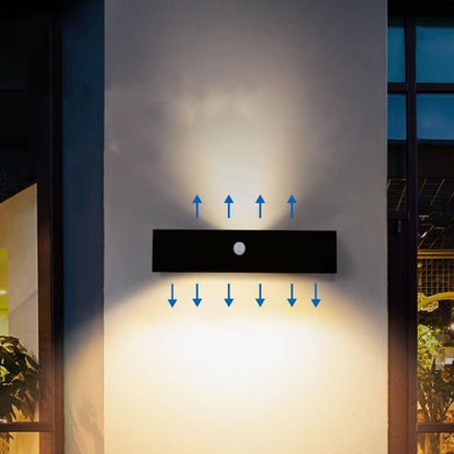 SOLARABATUR – Lampada da parete LED con luce superiore e inferiore per uso esterno