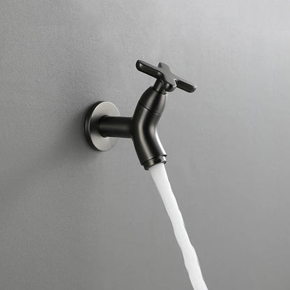 BRASSFLOW – Rubinetto da parete in ottone per acqua fredda, moderno, per bagno, cucina e uso all'aperto