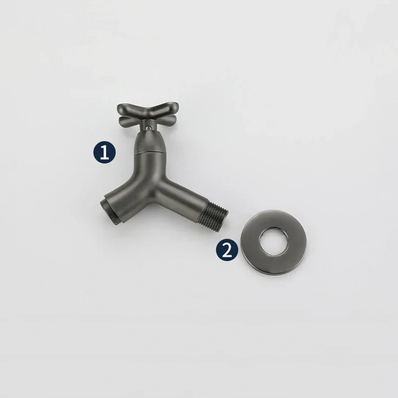 BRASSFLOW – Rubinetto da parete in ottone per acqua fredda, moderno, per bagno, cucina e uso all'aperto