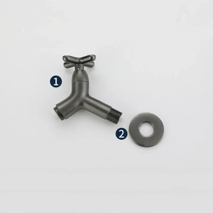 BRASSFLOW – Rubinetto da parete in ottone per acqua fredda, moderno, per bagno, cucina e uso all'aperto