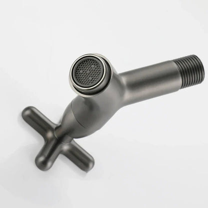 BRASSFLOW – Rubinetto da parete in ottone per acqua fredda, moderno, per bagno, cucina e uso all'aperto