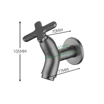 BRASSFLOW – Rubinetto da parete in ottone per acqua fredda, moderno, per bagno, cucina e uso all'aperto