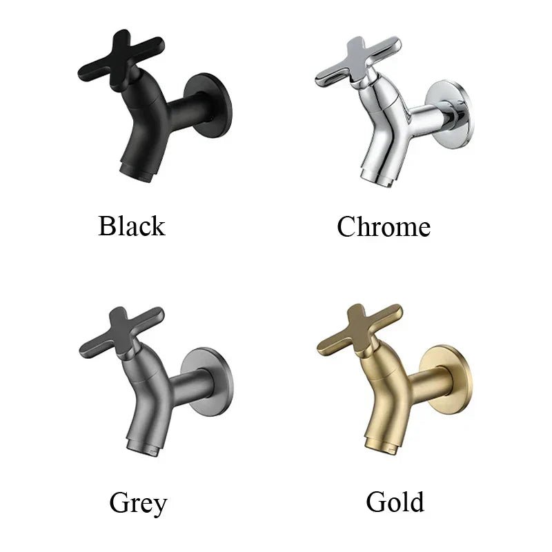 BRASSFLOW – Rubinetto da parete in ottone per acqua fredda, moderno, per bagno, cucina e uso all'aperto