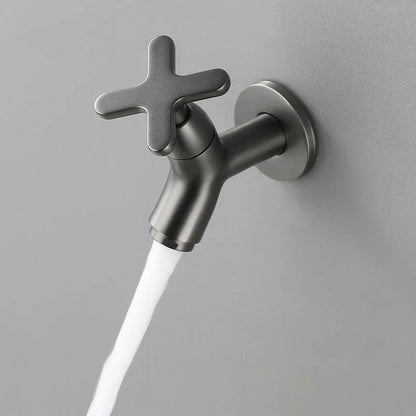 BRASSFLOW – Rubinetto da parete in ottone per acqua fredda, moderno, per bagno, cucina e uso all'aperto