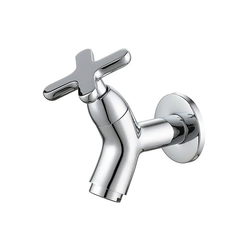 BRASSFLOW – Rubinetto da parete in ottone per acqua fredda, moderno, per bagno, cucina e uso all'aperto