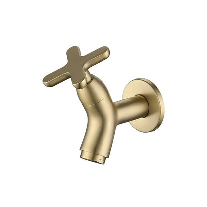 BRASSFLOW – Rubinetto da parete in ottone per acqua fredda, moderno, per bagno, cucina e uso all'aperto