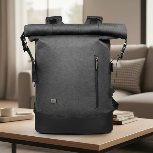 URBANTRAIL Rolltop - Zaino multifunzionale da esterno con porta USB