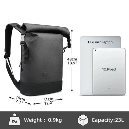 URBANTRAIL Rolltop - Zaino multifunzionale da esterno con porta USB