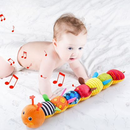Gioco Musicale a Forma di Bruco per Bebè – Peluche Interattiva per lo Sviluppo Sensoriale e Motorio