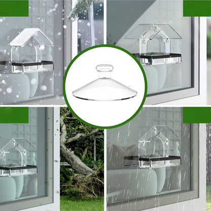 BIRDVISTA – Alimentatore per uccelli da finestra in acrilico con ventose resistenti per osservazione ravvicinata