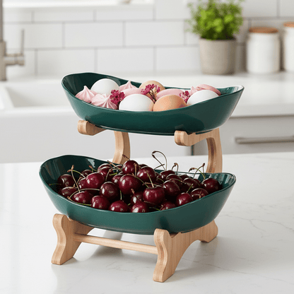 WOODFORM – Ciotola di frutta in legno a più livelli per il piano di lavoro moderno