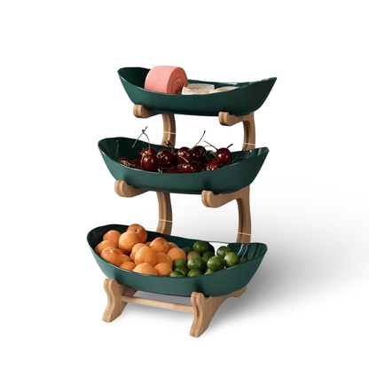 WOODFORM – Ciotola di frutta in legno a più livelli per il piano di lavoro moderno