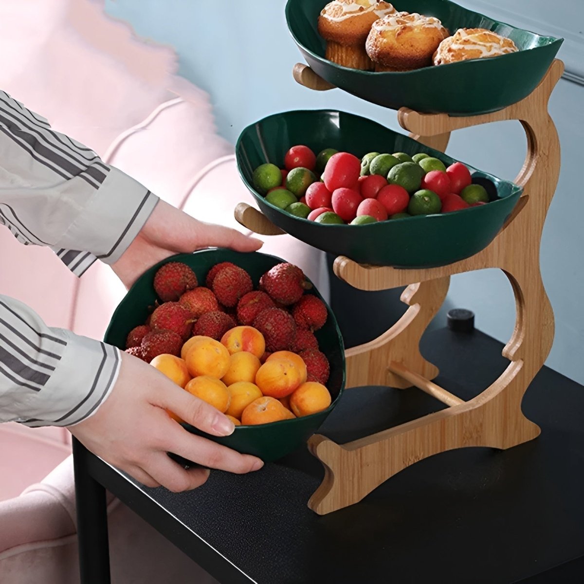WOODFORM – Ciotola di frutta in legno a più livelli per il piano di lavoro moderno