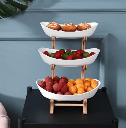 WOODFORM – Ciotola di frutta in legno a più livelli per il piano di lavoro moderno