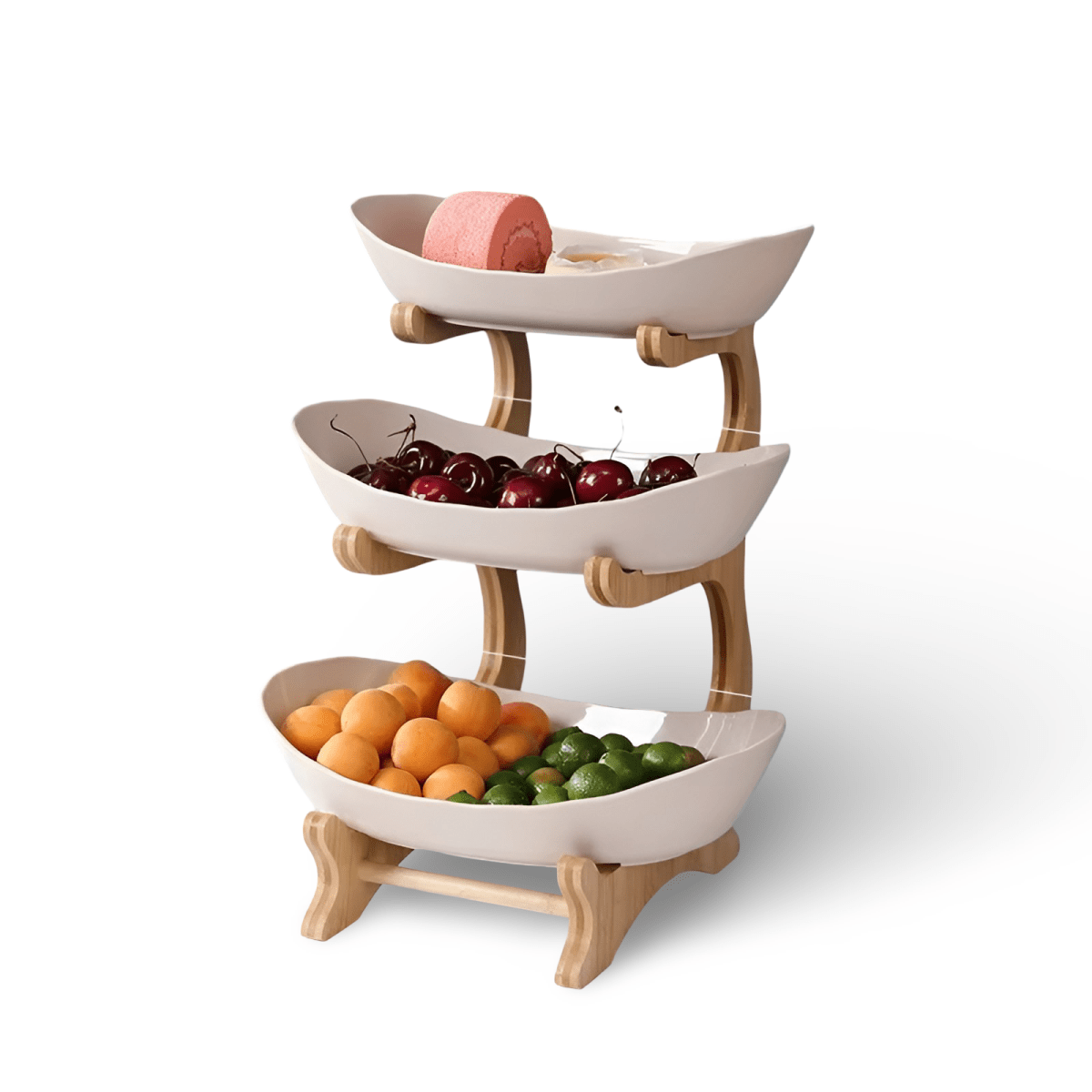 WOODFORM – Ciotola di frutta in legno a più livelli per il piano di lavoro moderno