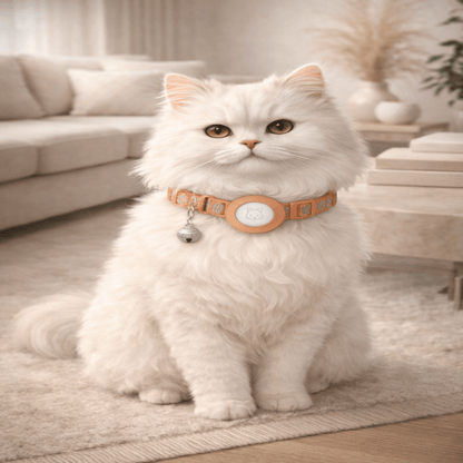 TRACKKITTY – Collare riflettente per gatto con supporto AirTag e campanella di sicurezza