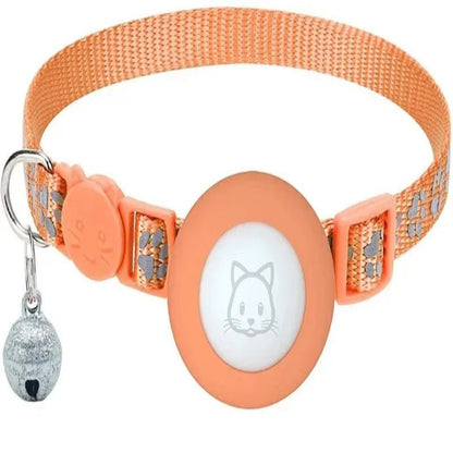 TRACKKITTY – Collare riflettente per gatto con supporto AirTag e campanella di sicurezza