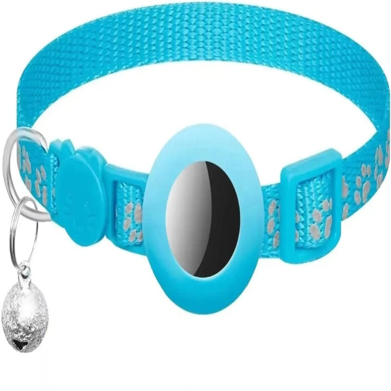 TRACKKITTY – Collare riflettente per gatto con supporto AirTag e campanella di sicurezza