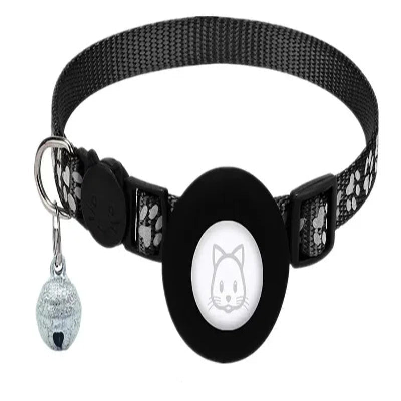 TRACKKITTY – Collare riflettente per gatto con supporto AirTag e campanella di sicurezza