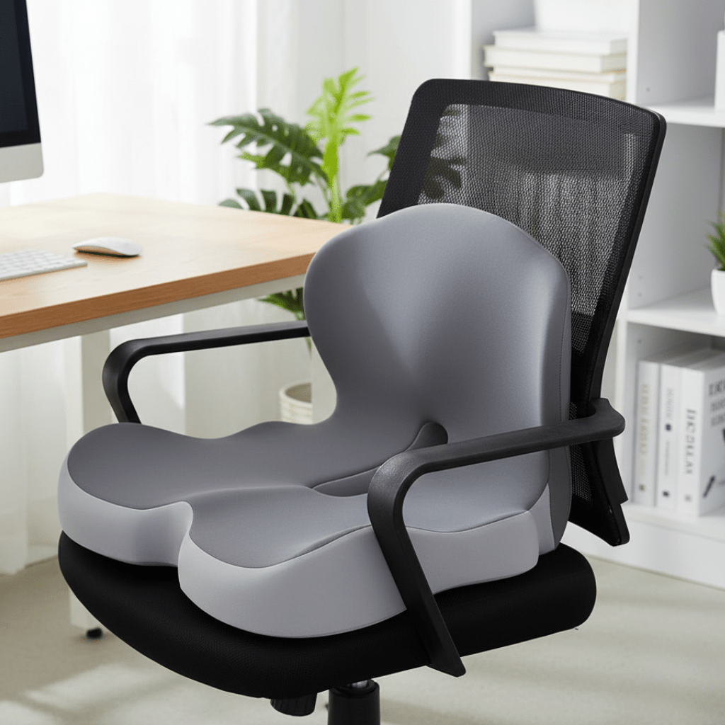 PRESSURISOFT – Cuscino in memory foam per sollievo dal dolore sciatico e comfort durante sedute prolungate
