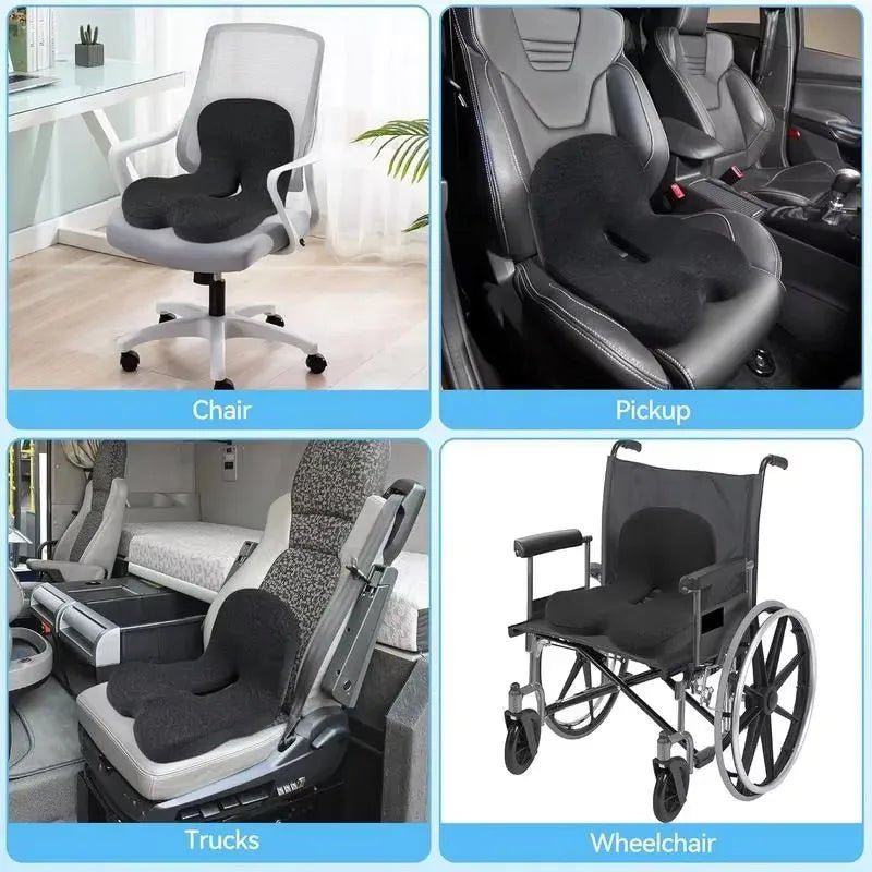 PRESSURISOFT – Cuscino in memory foam per sollievo dal dolore sciatico e comfort durante sedute prolungate