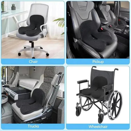 PRESSURISOFT – Cuscino in memory foam per sollievo dal dolore sciatico e comfort durante sedute prolungate