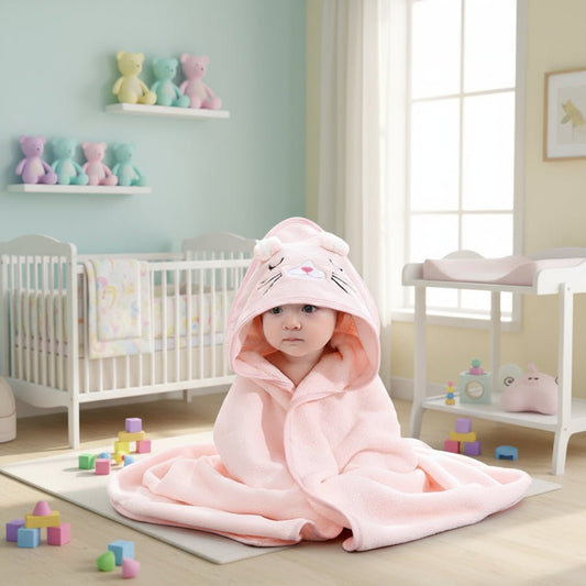 COZYCRADLE – Asciugamano da bagno morbido per neonati, per asciugatura delicata e coccole affettuose