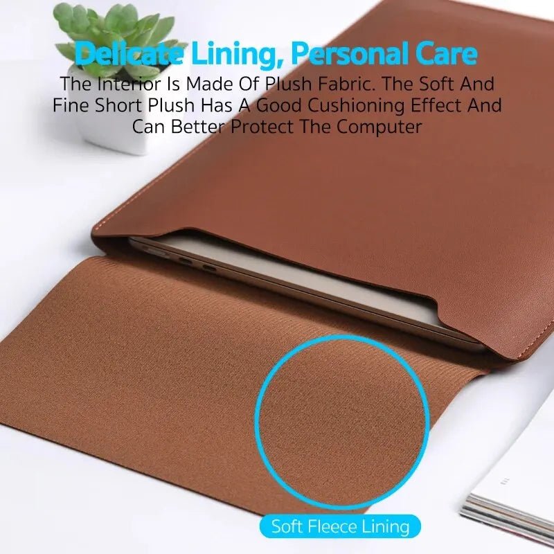 SLEEKARMOR – Custodia per laptop in PU elegante con interno in peluche per una protezione alla moda